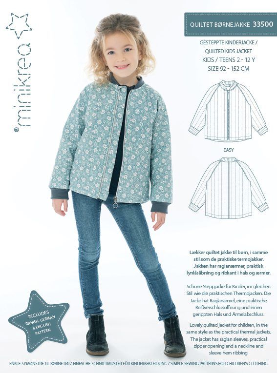 Minikrea 33500 quiltet børne jakke mønster