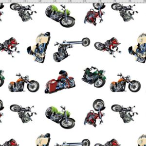 Bomulds jersey digital printet motorcykler