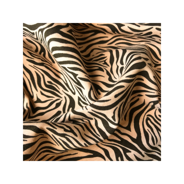 Bomulds jersey med zebra mønster
