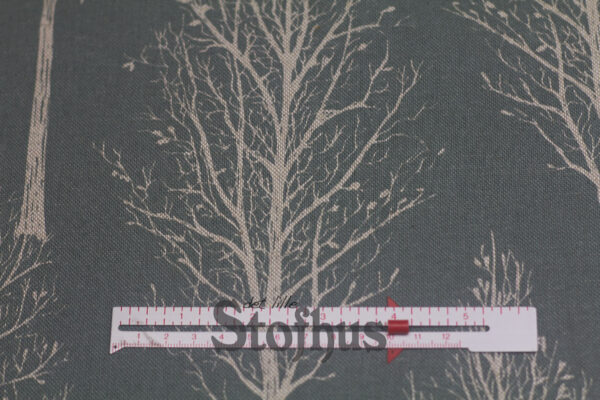 Vævet bomuld/polyester grå med træer